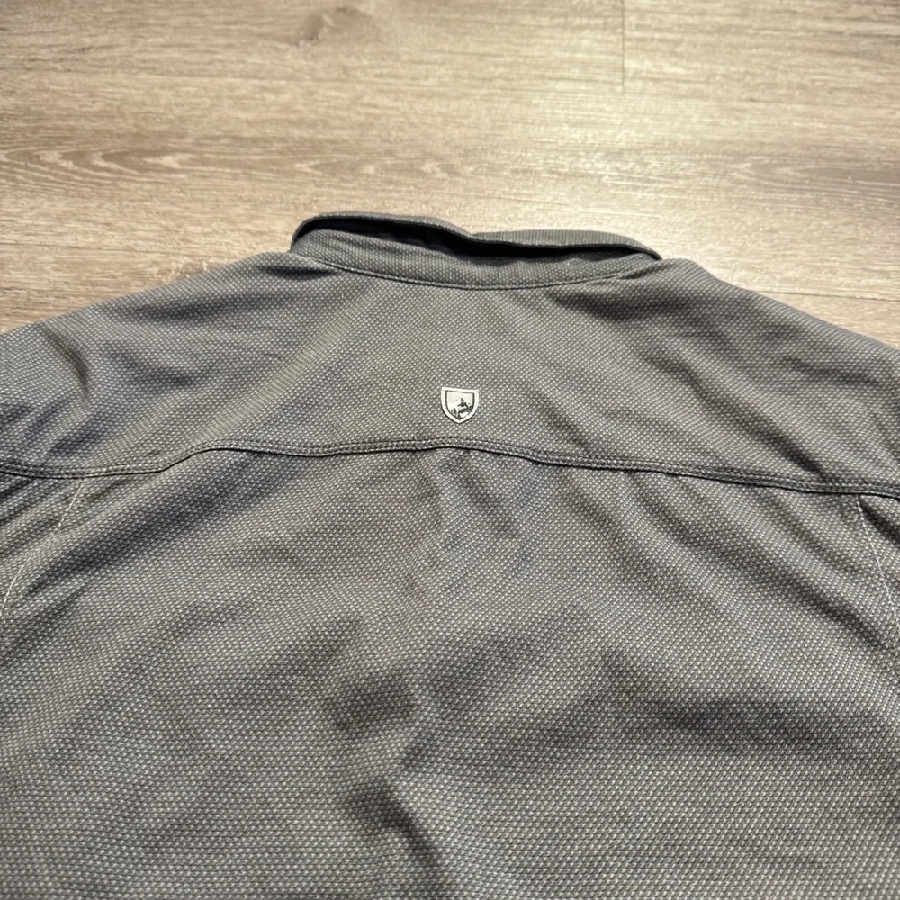 KUHL Shirt Mens M Gray Organic Cotton Wildfibre Hiking Outdoor Gorpcore Logo